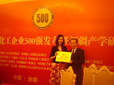 江蘇圣奧榮獲“2010中國化工企業(yè)500強” 